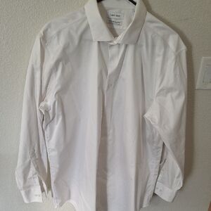 Calvin Klein Men's White Button-Up Dress Shirt